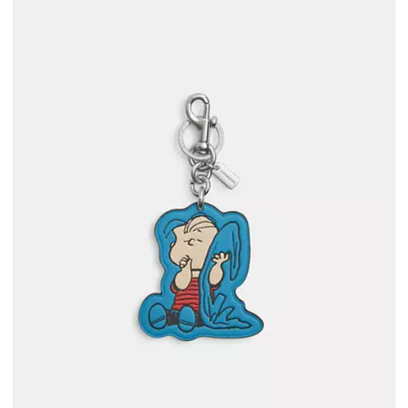 Coach X Peanuts Linus Bag Charm Keychain In Blue 2025 75th Anniversary CBG56 NWT - Picture 1 of 5